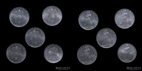 Papal States. Pius XII. 1-2 Lire (lot x5) KM49.1 + 49.2