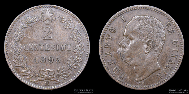 Italy (Kingdom) Umberto I (1878-1900) 2 Centesimi 1895 R. Roma mint. CU; 20.2mm;...