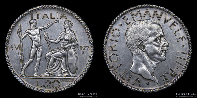 Italy (Kingdom) Vittorio Emanuele III (1900-1946) 20 Lire 1927 R. Roma mint. AG....