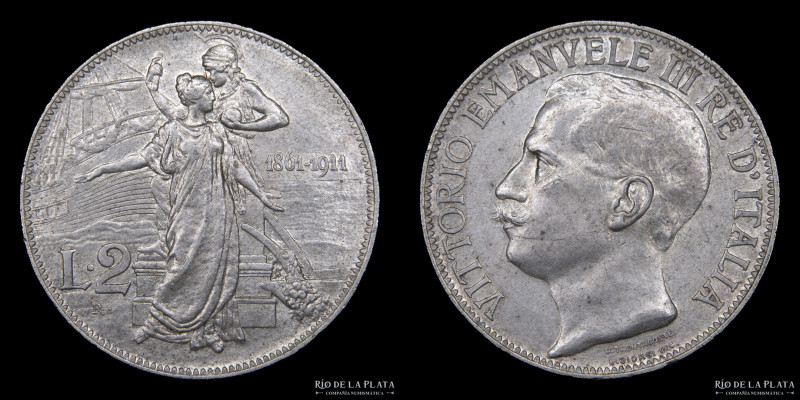 Italy (Kingdom) Vittorio Emanuele III (1900-1946) 2 Lire 1911 R. Roma mint. AG.8...