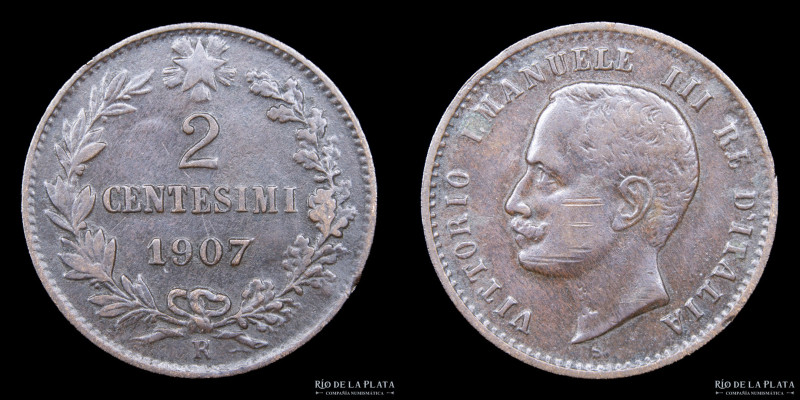 Italy (Kingdom) Vittorio Emanuele III (1900-1946) 2 Centesimi 1907R. Roma mint. ...