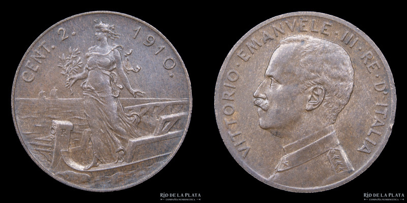 Italy (Kingdom) Vittorio Emanuele III (1900-1946) 2 Centesimi 1910R. Roma mint. ...