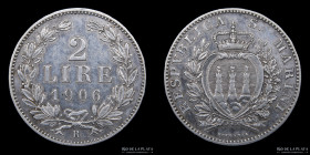 San Marino. 2 Lire 1906. KM5