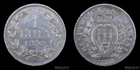 San Marino. 1 Lira 1898. KM4