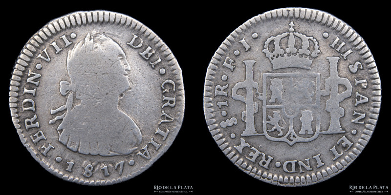 Santiago (Chile) Fernando VII (1808-1833) 1 Real 1816 FJ. Busto transicional de ...