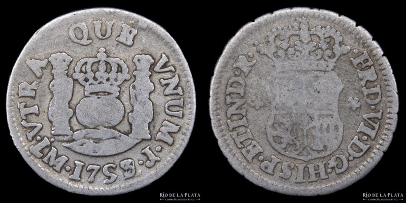 Lima (Perú) Fernando VI (1746-1759) 1/2 Real 1753/2. AG.917; 16mm; 1.49g. KM53 (...