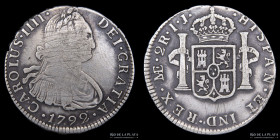 Lima. Carlos IV. 2 Reales 1792 IJ. KM95