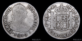 Popayan. Fernando VII. 2 Reales 1810 JF. KM70.2