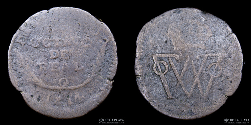 Durango (México) Fernando VII (1808-1833) 1/8 de Real 1814. México. CU; 23mm; 5....