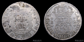 Potosi. Carlos III. 2 Reales 1770 JR Columnaria. CJ 60.4.3