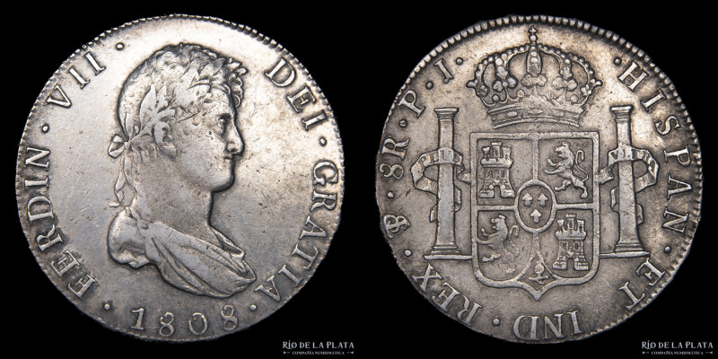 Potosí. Fernando VII (1808-1833) 8 Reales 1808 PJ (Pedro Martín Albizu, Juan Pal...