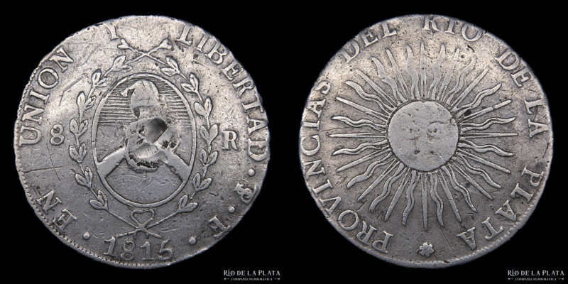 Argentina. Provincias Unidas del Río de la Plata. 8 Reales 1815 F (Francisco Jos...
