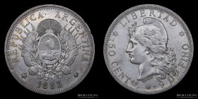 Argentina. 50 Centavos 1883. Medio Patacon. CJ 17
