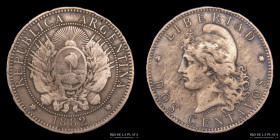 Argentina. 2 Centavos 1882. CJ 24