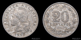 Argentina. 20 Centavos 1912. CJ 63