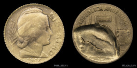 Argentina. Error. 5 Centavos 1947. Incuso parcial