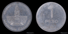 Argentina. Variante. 1 Peso 1989. Con reloj en frontispicio. CJ 366.2