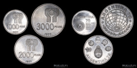 Argentina. 1977.  Mundial 78. Lote x 3. Plata