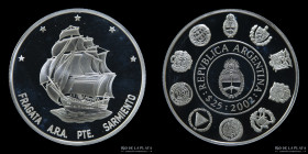 Argentina. 25 Pesos 2002. Fragata Sarmiento. CJ 10.4