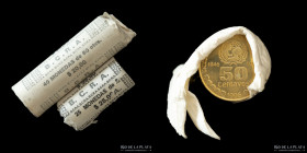 Argentina. 1 Peso 1998 y 50 Centavos 1996. Mercosur y Unicef. Incompletos. Lote x2 Rolls