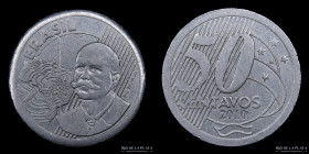 Brasil. Error. 50 Centavos 2010. Otro metal. Sin collar