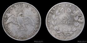 Chile. 1 Decimo 1857. KM124