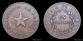 Chile. 1 Centavo 1851. KM119.3