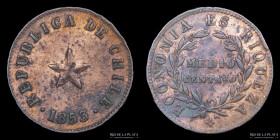 Chile. 1/2 Centavo 1853. KM117.1