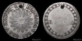 Peru. Rep. Sud Peruana. 2 Reales 1838. Arequipa. KM169.2