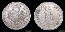 Peru. 2 Reales 1828. JM 8/2 en centena. . KM 141.1