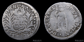 Peru. 1/2 Real 1837 TM. Cruda. Estado Nor Peruano. KM154