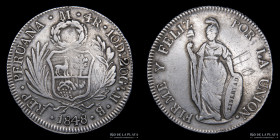 Peru. 4 Reales 1848 MB. KM151.3