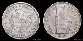 Peru. 1/2 Real 1858 MB. KM177