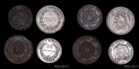 Uruguay. Lote x 4 monedas. Incluye 1 Peso 1895
