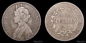 Martinica (Francia). 1 Franc 1922. KM41