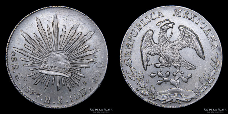 México. 8 Reales 1897 Go RS. AG.903, 38.0mm, 27.04g. KM 377.8
Estimate: USD 20-...