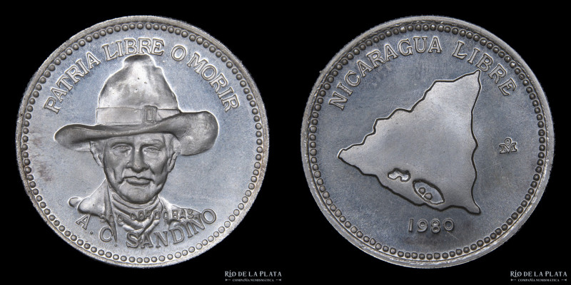 Nicaragua. 500 Córdobas 1980. Sandino. AG.925; 29.0mm; 14.0g. (UNC)
Estimate: U...