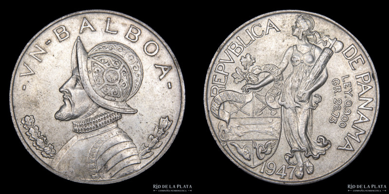 Panamá. 1 Balboa 1947. AG.900; 38.1mm; 26.70g. KM13 (AU)
Estimate: USD 25-50