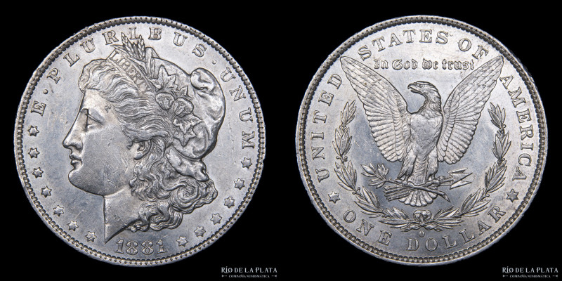 Estados Unidos. 1 Dollar "Morgan" 1881 O. AG.900, 38.1mm; 26.74g. KM 110 (XF)
E...