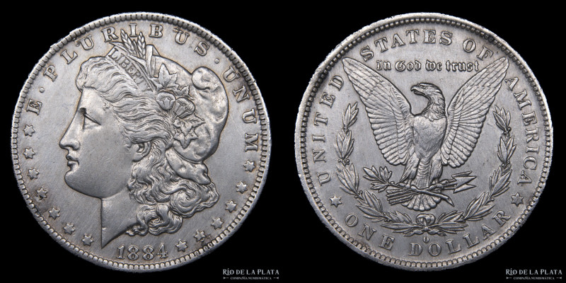 Estados Unidos. 1 Dollar "Morgan" 1884. AG.900; 38.1mm; 26.78g. KM110. (VF)
Est...