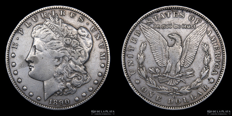 Estados Unidos. 1 Dollar "Morgan" 1890 O. AG.900, 38.1mm; 26.57g. KM 110 (XF) Li...