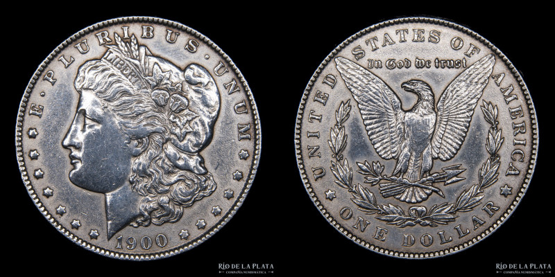 Estados Unidos. 1 Dollar "Morgan" 1900. AG.900, 38.1mm; 26.69g. KM 110 (XF) Limp...