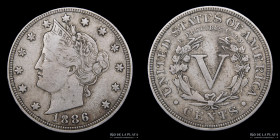 USA. 5 Cents 1886. Liberty Nickel. KM112