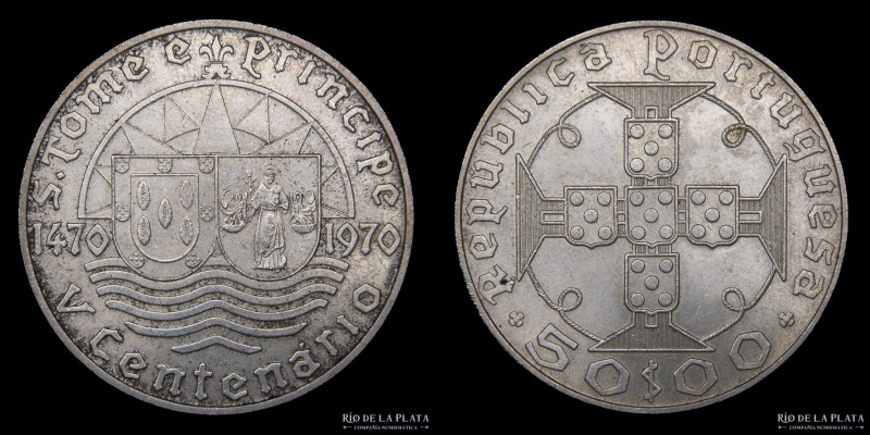 Santo Tomé y Príncipe (Colonia Portuguesa) 50 Escudos 1970. AG.650; 34.0mm; 18.0...