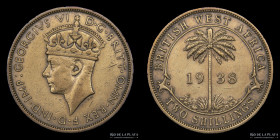 British West Africa. 2 Shillings 1938 KN. KM24