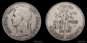 Congo Belga. Albert I 50 Centimes 1923. KM22