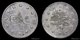 Imperio Otomano. Abdul Hamid II. 1 Kurush "el-Ghazi" 1293 (1876). KM735