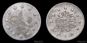 Imperio Otomano. Abdul Hamid II. 1 Kurush 1293 (1876). KM710