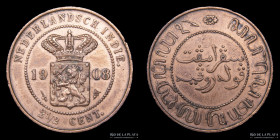 Netherlands East Indie. William III. 2 1/2 Cents 1908. KM308.2