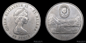 Santa Helena. Elizabeth II. 25 Pence 1980. KM8